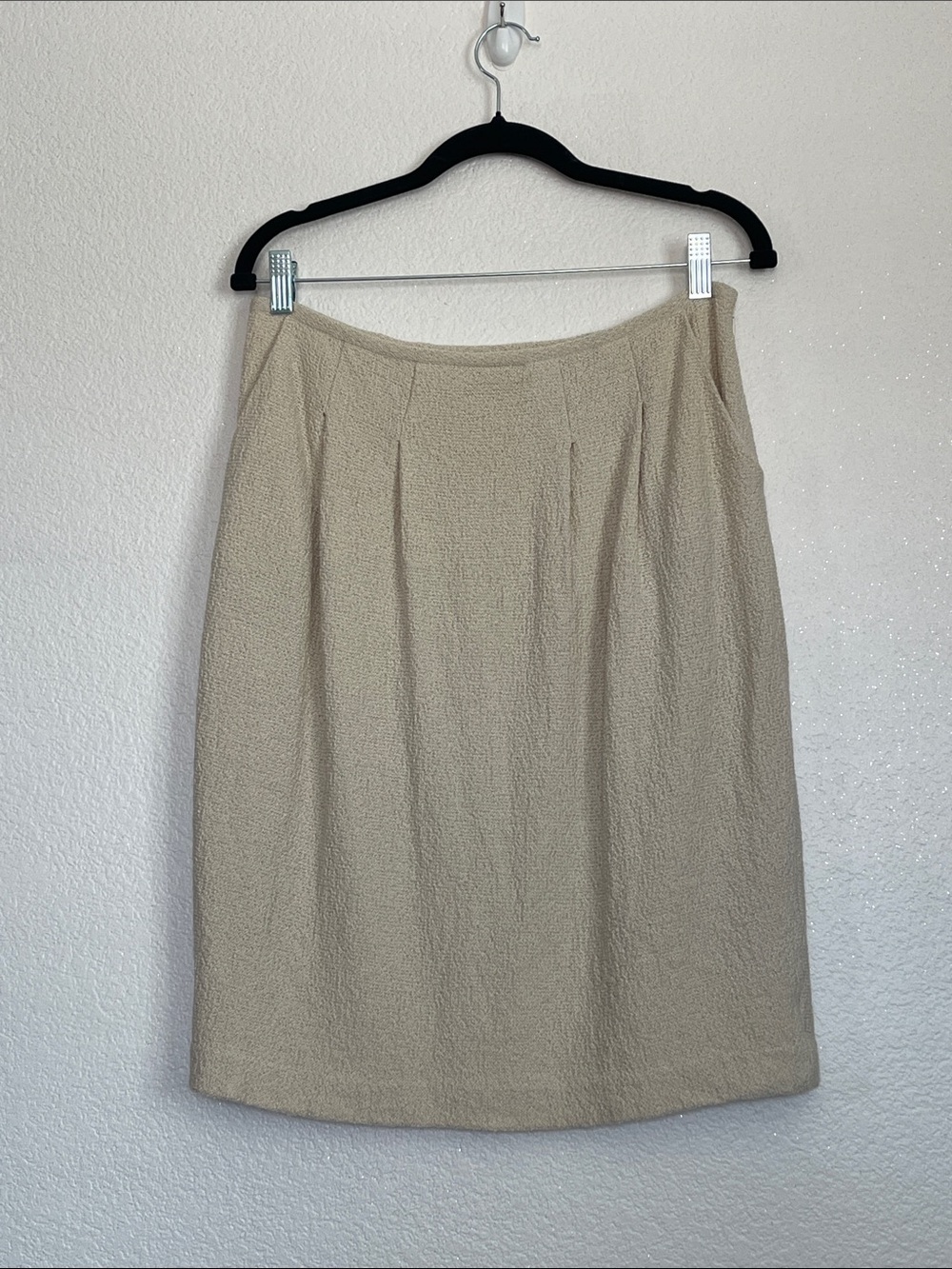 Classic Cream Pencil Skirt